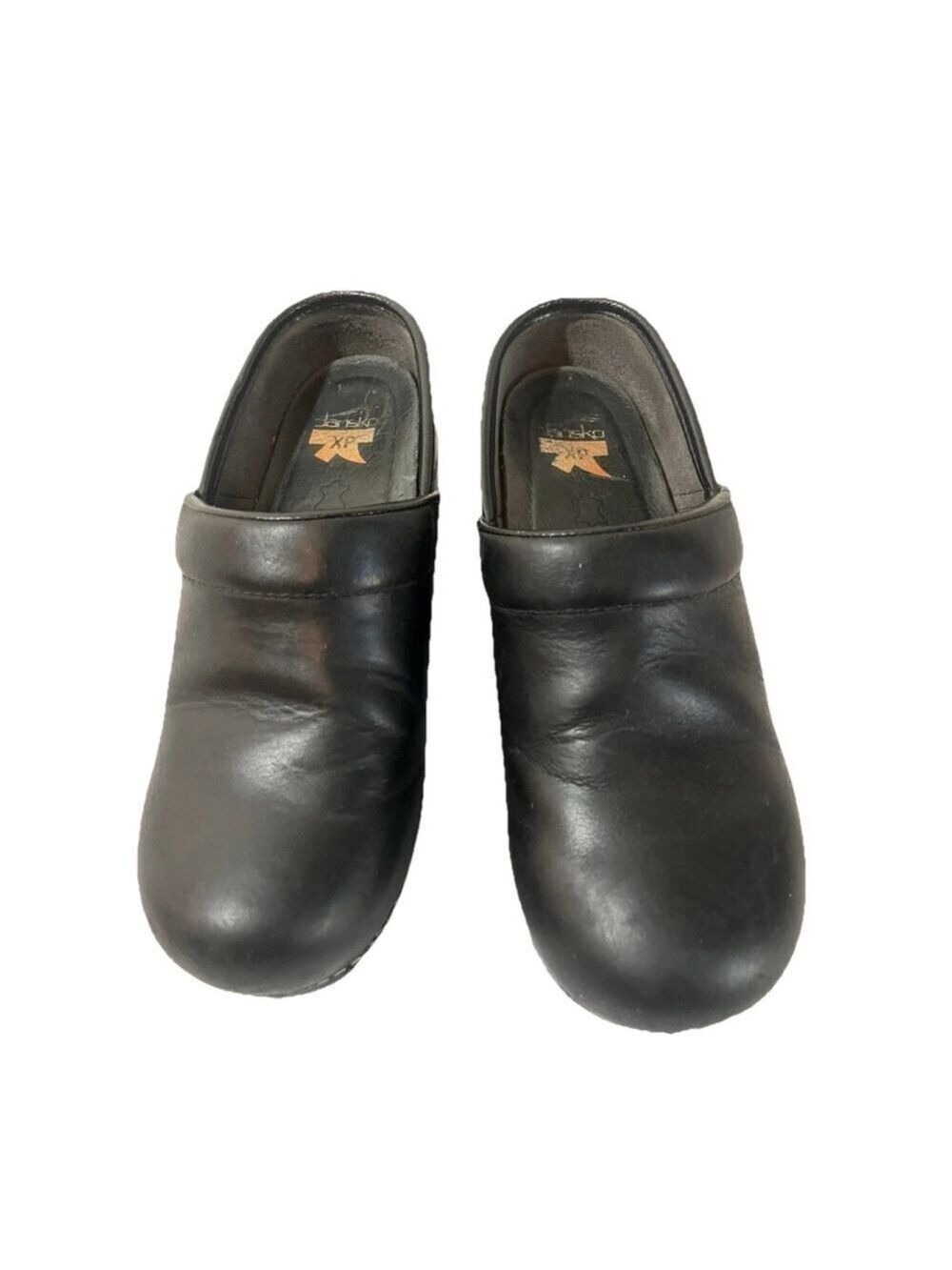 Dansko XP 2.0 Women's Black Leather Size 37 US 6.5-7 Wedge Heel Clogs